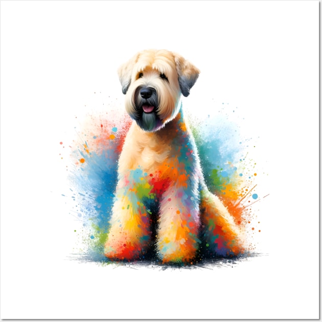 Joyful Soft Coated Wheaten Terrier in Splash Art Wall Art by ArtRUs